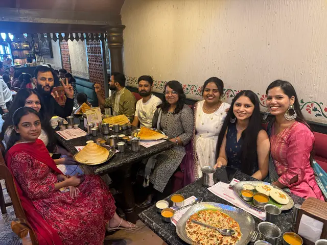 The team at lunch after the festive celebration