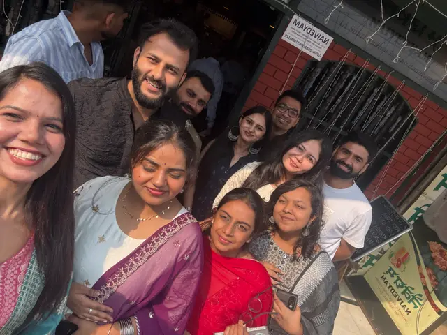 A group selfie at the festive lunch