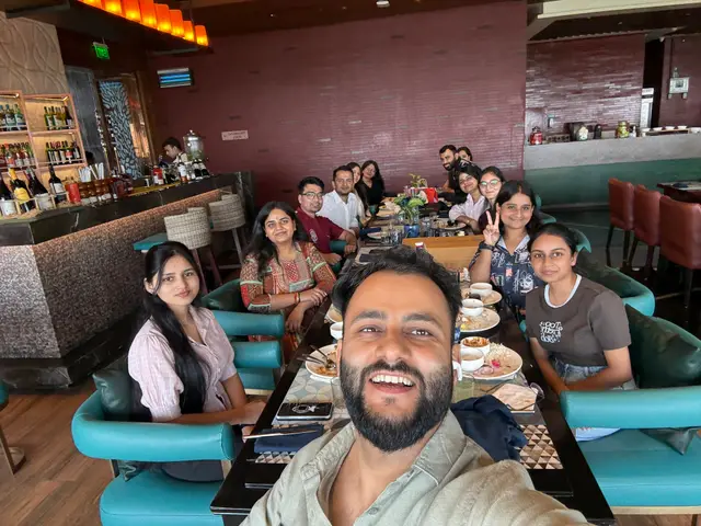 A selfie with the team at lunch