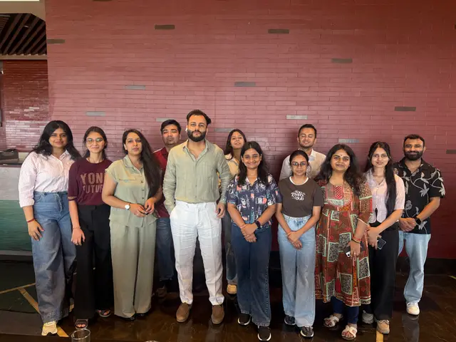 The whole team together at the May team lunch