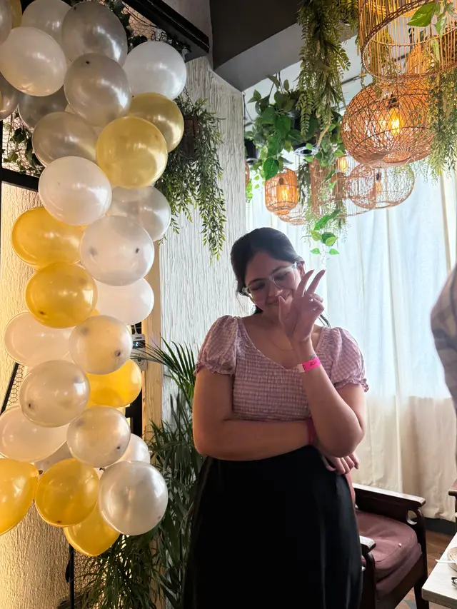 A happy moment at the anniversary cake cutting